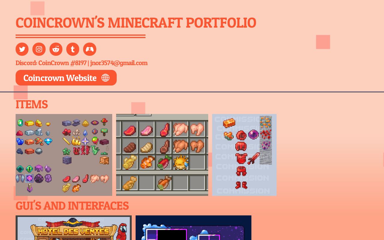 Coincrown Minecraft Portfolio